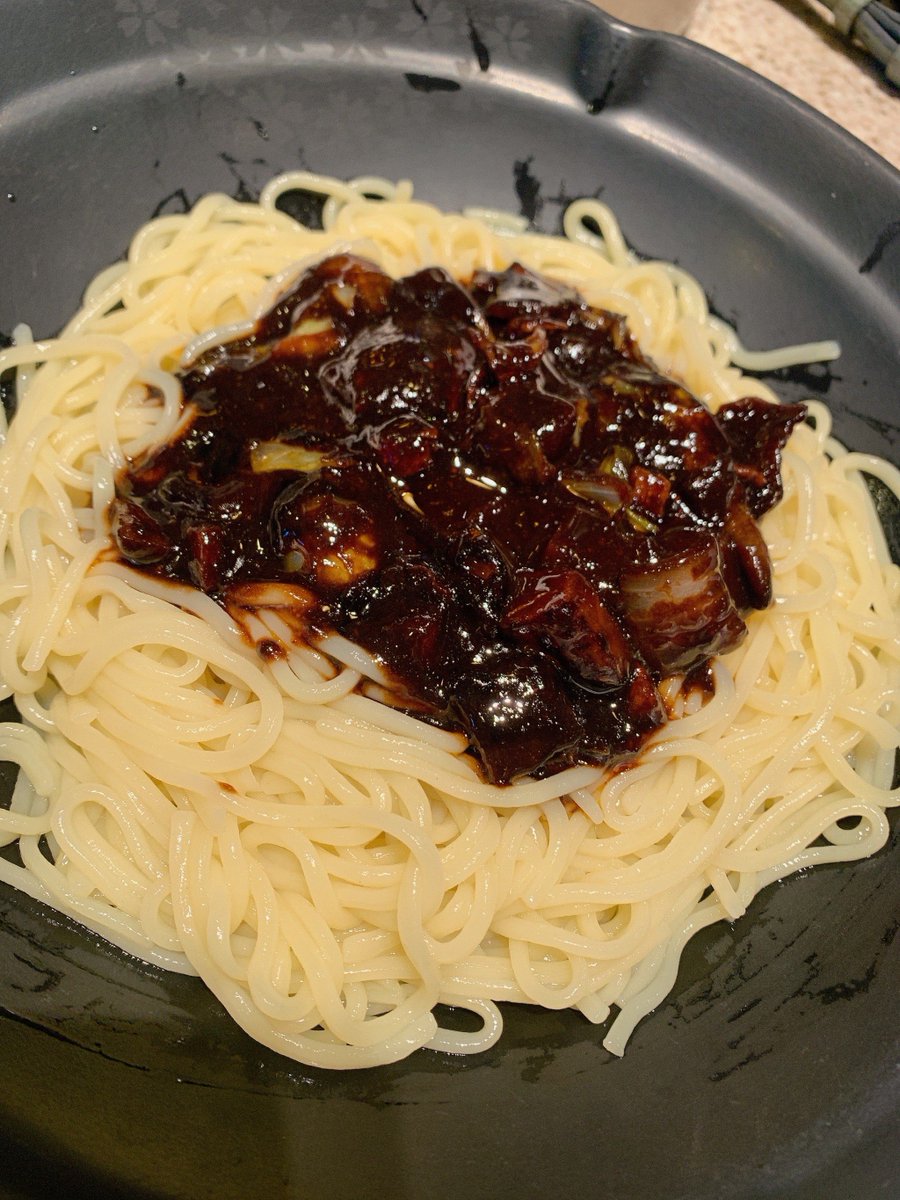 chopino1's tweet photo. [Craving for cozy exotic vibes tonight Try Korean jjajangmyeon—chewy noodles in rich black bean sauce, topped with crisp veggies. A perfect comfort pick for any mood!]， https://t.co/sMxc9lPu4F