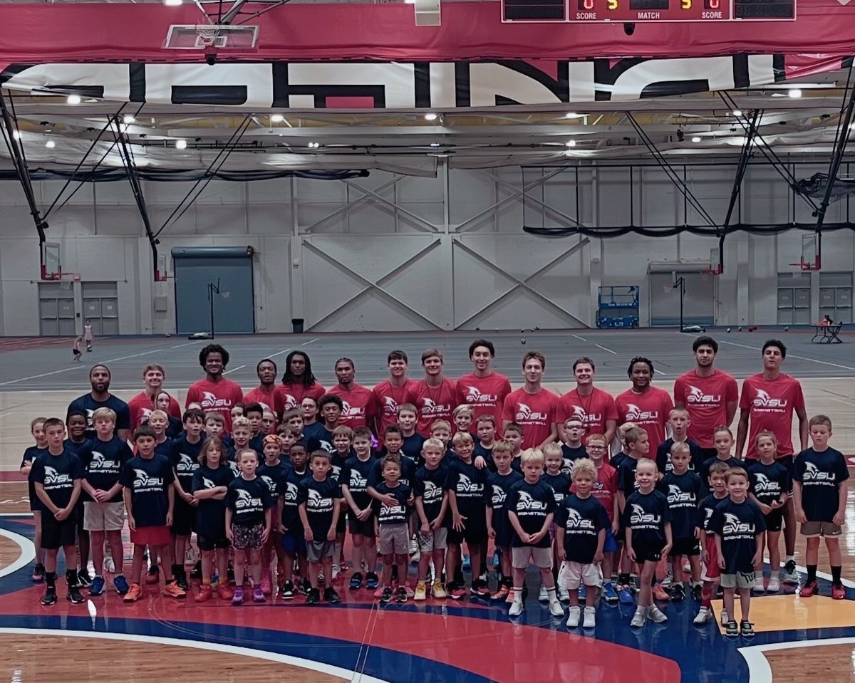SVSU_MBB's tweet photo. As we wrap up Youth Camp 2 and Position Camp, SVSU Men’s Basketball want to give a shoutout to UA Local 85 for sponsoring both camps! https://t.co/LvROkCwNN5
