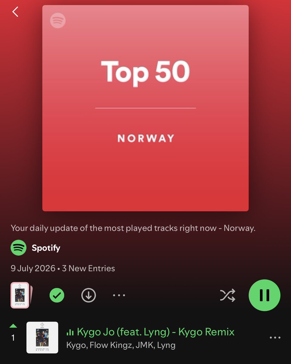 KygoMusic's tweet photo. .@Erling being a no. 1 artist in Norway was not on my bingo card for 2026 https://t.co/SYrJ6oWAtH https://t.co/71lOWEce1C