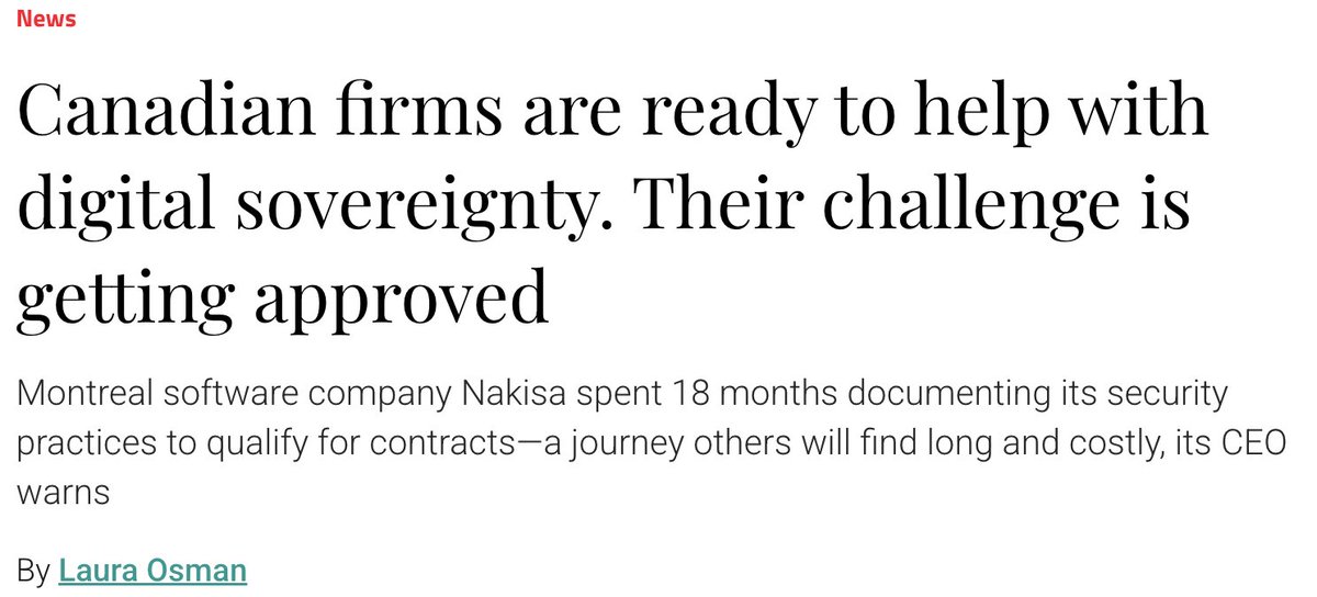 CADInnovators's tweet photo. In @the_logic, CCI member Babak Varjavandi, CEO of Nakisa, shares what it took to achieve Protected B certification and why streamlining procurement can help more Canadian firms compete for government contracts.

https://t.co/lFQYibuBXQ https://t.co/ANWUyCCOUO