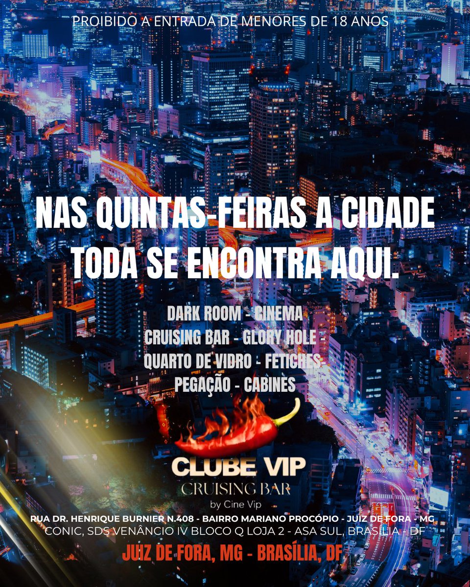 clubevipjf's tweet photo. Totalmente liberal! Viva o seu prazer. Em Juiz de Fora proximo ao shopping Jardim Norte, rua Dr Henrique Burnier 408 segundo andar, entrada discreta ao lado do bar Carretão do Bigode no bairro Mariano Procópio. #jf #swing #liberal #sexlog #grindr #lgbt #sexo #bar #crusingbar https://t.co/Ke5yY0f0BU