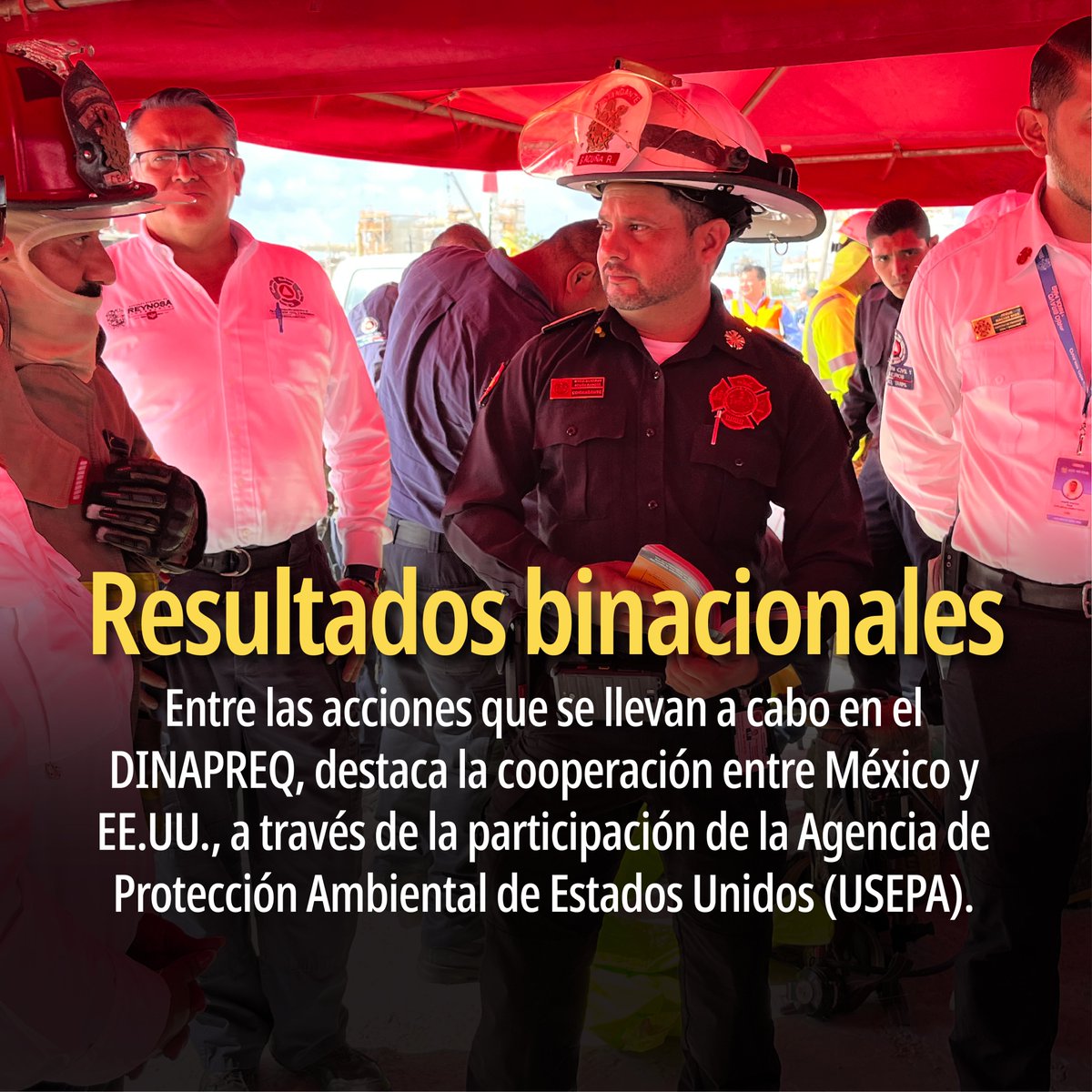 PROFEPA_Mx's tweet photo. Los riesgos derivados de los incidentes químicos no conocen fronteras; por ello, los protocolos de atención y mitigación tampoco deben hacerlo. 🇲🇽🤝🇺🇸

La cooperación binacional con organismos internacionales como la USEPA permite homologar criterios técnicos, optimizar la comunicación en zonas estratégicas compartidas y elevar los estándares de actuación ante emergencias químicas en toda la franja fronteriza.

Hacer equipo y compartir estrategias multiplica la velocidad de respuesta y la protección de los ecosistemas compartidos.

#DINAPREQ2026