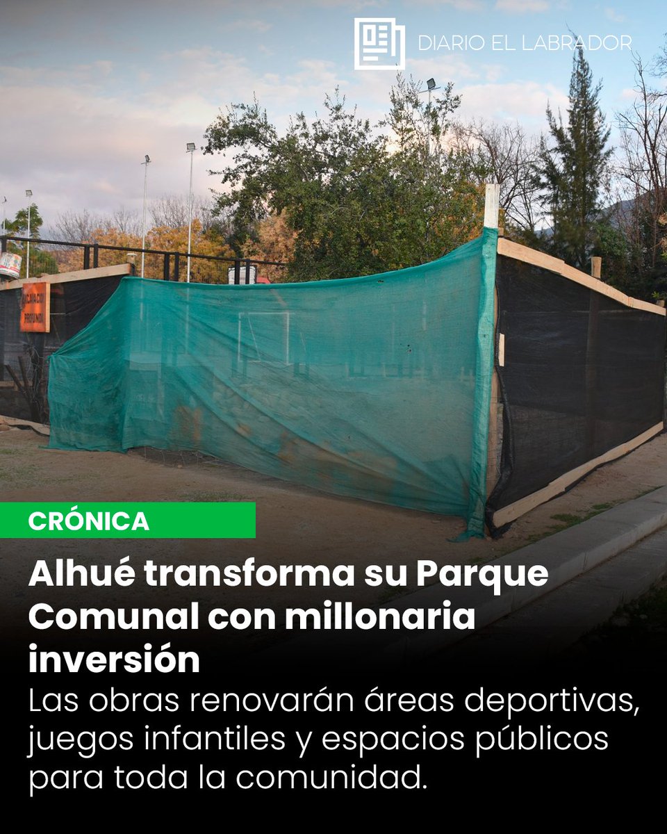 ElLabradorOf's tweet photo. 🌳 Parque Comunal de Alhué inicia importante renovación
🛝 La inversión permitirá mejorar áreas deportivas, juegos infantiles y espacios públicos para toda la comunidad.
📰 Léelo completo en nuestro sitio 👉 https://t.co/Q6T9WfePWF https://t.co/KZkhnEz8u8