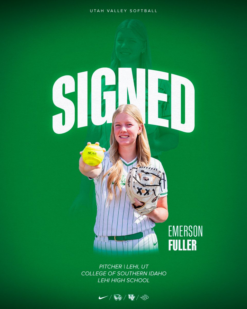 UVUSoftball's tweet photo. 𝙒𝙚𝙡𝙘𝙤𝙢𝙚 𝙩𝙤 𝙏𝙝𝙚 𝙑𝙖𝙡𝙡𝙚𝙮, Emerson Fuller! 

✅ 2-time 1st Team All-Region
✅ SWAC-leading 30 wins over last 2 seasons
✅ 1st Team All-State as a senior in HS

🗞️ https://t.co/Idgkc4wC50

#GoUVU | #ValleyForged https://t.co/NElPT0rzrM