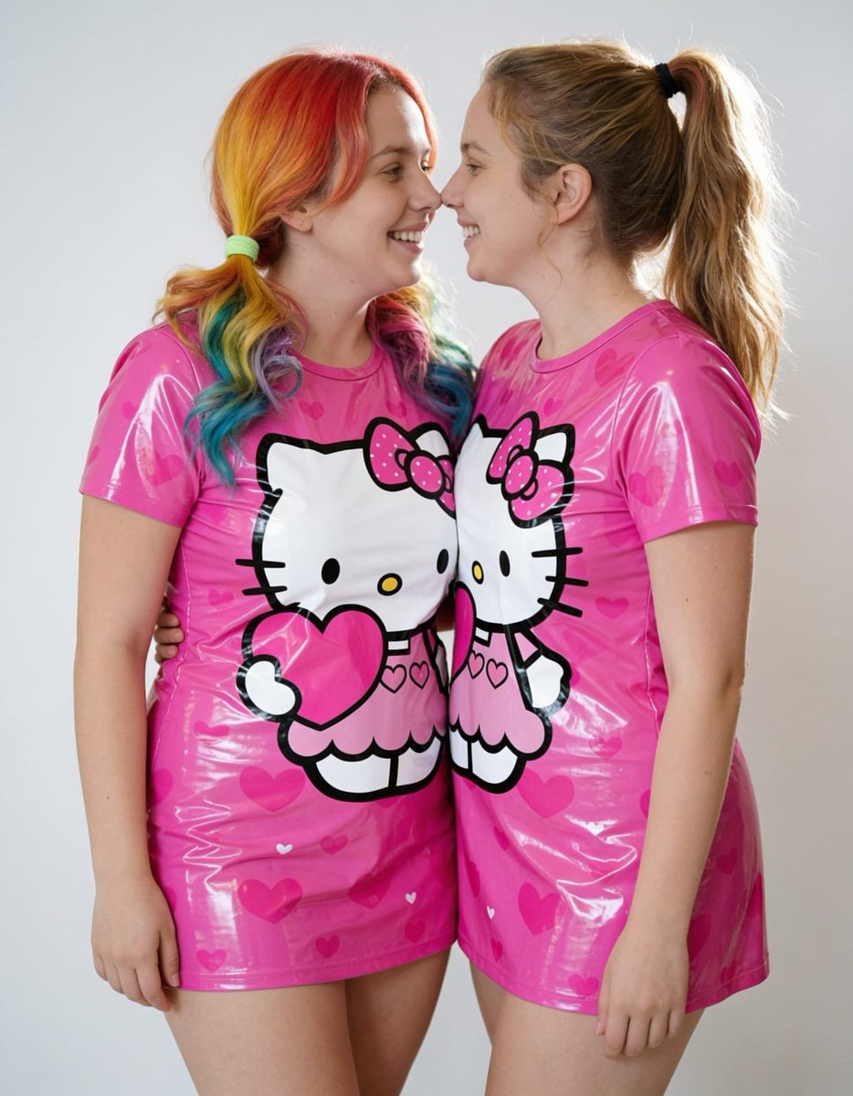 Lizzy1262629's tweet photo. Me and Veronique matching in our shiny Hello Kitty PVC dresses! ππ Nose to nose with big smiles β bestie goals β¨
#HelloKittyDresses #MatchingOutfits #ShinyPVC #MeAndVeronique #KawaiiStyle https://t.co/yuZZX0odeW
