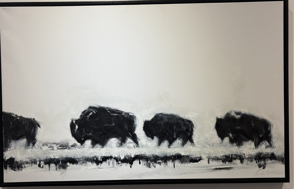 FrankMalfitano's tweet photo. PAINTING OF THE DAY: BUFFALOES IN YELLOWSTONE by #RichardReiner #painting #contemporyart #AmericanArtist https://t.co/PL37w2RqtO