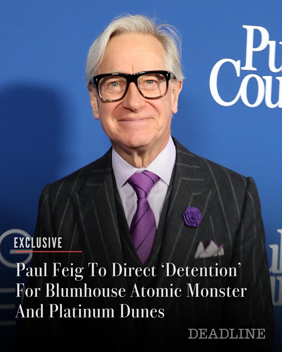 DEADLINE's tweet photo. EXCLUSIVE: Following the success of ‘The Housemaid,’ Paul Feig is looking to get even darker with his next thriller as he is coming on to direct ‘Detention’ for Blumhouse Atomic Monster and Platinum Dunes.

The spec was written by Daniel Gold with Michael Bay, Jason Blum, Brad Fuller, Cameron Fuller, Feig and Laura Fischer on as producers.

More details here: https://t.co/e0C01EGpIG