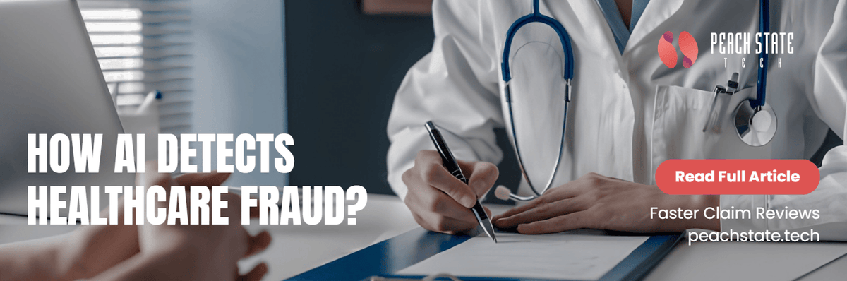 PeachState_Tech's tweet photo. Not every fraud signal hides in billing codes. Natural language processing lets AI compare clinical notes to claims, flagging cases where documentation describes a basic service but the code requests payment for something more complex. The full piece on AI in healthcare fraud https://t.co/wjBBeqaXa6