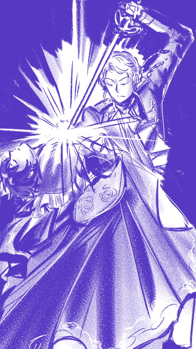 1nnovaIncogni06's tweet photo. I saw a Shumika Utena fanart by @/Seogil_  a few days ago, and it got me thinking "aren't BMU Shu outfit is very knight coded? Like Utena??" And "maybe Mika's Acanthe dress would flutter beautifully like Anthy's right?", so I tried to draw my vision in a rush.... https://t.co/2B0CApCHMp