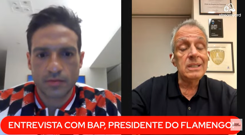 venecasagrande's tweet photo. "Pela lei não se pode casar com duas mulheres"

Presidente do Flamengo, Bap explica os motivos de ser contra a SAF do Vasco ser vendida para Marcos Lamacchia >>>> https://t.co/WNnUzOEOns https://t.co/BMj2a59FZl