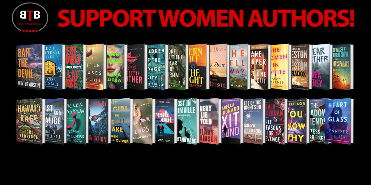 BestThrillBooks's tweet photo. We have reviews of 31 books written by women that have been/will be published this year: https://t.co/6j59FlqhCw

Hopefully, you will follow the authors and buy/preorder their books.

HEART OF GLASS by @JenniferHillier

THE SHADOW FRIENDS by @tessgerritsen

YOU KNOW WHY by @thrillerchick

THREE REASONS FOR REVENGE by @DervlaMcTiernan

SISTERS OF THE MIDNIGHT SUN by Rebecca Wright Stevens

EXIT WOUND by @isabellambooks

EVERY LIE I TOLD by @hilarydavidson

LOST IN BOOMVILLE by @MonKane

BREAKOUT by Dhonielle Clayton, @WriteinBK, Nic Stone, @angiecthomas, @AshWrites and @NicolaYoon

TELL YOUR FRIENDS by @laurenwilsonauthor

THE GIRL IN THE LAKE by Lauren Oliver

THE MEMORY FOUNDATION by @amandareynoldsj

CALLER UNKNOWN by Gillian Mcallister

MIST AND MALICE by @RachelHowzell

HAWAI'I RAGE by @ToriEldridge

THE EMPEROR'S PALACE by @coffin_bruce and @LynDeeWalker

DEAR MOTHER by Rea Frey

PARADOX by @douglaspres21 & Aletheia Preston

THE WOMEN IN WHITE by @sarahpekkanen

LAST ONE OUT by @janeharperauthor

SHE FELL AWAY by Lenore Nash

JUDGE STONE by @JP_books and @violadavis

TURN OFF THE LIGHT by Jacquie Walters

ONE BEAUTIFUL YEAR OF NORMAL by Sandra K. Griffith

CHILDREN OF THE SAVAGE CITY by @liz_heider

THE BETTER MOTHER by Jennifer van der Kleut

IN HER DEFENSE by @phillymalicka

ALL THE LITTLE HOUSES by May Cobb

VERY SLOWLY ALL AT ONCE by LAUREN SCHOTT

SUCH SHELTERED LIVES by ALYSSA SHEINMEL

BAIT THE DEVIL by WINTER AUSTIN