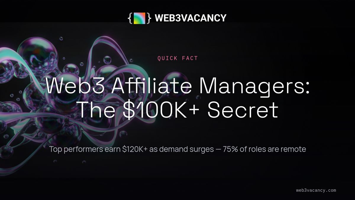 Web3Vacancy's tweet photo. 𝗛𝗼𝘄 𝗠𝘂𝗰𝗵 𝗗𝗼 𝗪𝗲𝗯𝟯 𝗔𝗳𝗳𝗶𝗹𝗶𝗮𝘁𝗲 𝗠𝗮𝗻𝗮𝗴𝗲𝗿𝘀 𝗘𝗮𝗿𝗻? 𝗧𝗵𝗲 𝗗𝗮𝘁𝗮-𝗗𝗿𝗶𝘃𝗲𝗻 𝗕𝗿𝗲𝗮𝗸𝗱𝗼𝘄𝗻

Affiliate marketing is booming in web3, with protocols and exchanges allocating significant budgets to performance-based partnerships. But compensation structures vary wildly—here’s what the data reveals about earnings, bonuses, and career paths for affiliate managers in crypto.

𝗞𝗲𝘆 𝗜𝗻𝘀𝗶𝗴𝗵𝘁𝘀 𝗙𝗿𝗼𝗺 𝗢𝘂𝗿 𝗔𝗻𝗮𝗹𝘆𝘀𝗶𝘀:
• 𝗕𝗮𝘀𝗲 𝗦𝗮𝗹𝗮𝗿𝗶𝗲𝘀 𝗥𝗮𝗻𝗴𝗲 𝗙𝗿𝗼𝗺 $𝟴𝟬𝗞–$𝟭𝟱𝟬𝗞: Entry-level roles at mid-tier exchanges start at ~$80K, while senior managers at top-tier firms (Binance, OKX) command $120K–$150K base. 
• 𝗖𝗼𝗺𝗺𝗶𝘀𝘀𝗶𝗼𝗻𝘀 𝗖𝗮𝗻 𝟯𝗫 𝗘𝗮𝗿𝗻𝗶𝗻𝗴𝘀: Top performers earn 10–20% of referred trading volume or protocol fees, with elite affiliate managers reporting $300K–$500K/year in commissions.
• 𝗥𝗲𝗺𝗼𝘁𝗲 𝗗𝗼𝗺𝗶𝗻𝗮𝘁𝗲𝘀: 75% of web3 affiliate roles are fully remote, versus just 40% in traditional finance affiliate programs.
• 𝗡𝗶𝗰𝗵𝗲 𝗗𝗲𝗺𝗮𝗻𝗱: Only ~500 active web3 affiliate manager jobs exist globally, making this a high-barrier but high-reward specialization.
• 𝗔𝘀𝘀𝗲𝘁-𝗦𝗽𝗲𝗰𝗶𝗳𝗶𝗰 𝗦𝗸𝗶𝗹𝗹𝘀 𝗣𝗮𝘆 𝗢𝗳𝗳: Managers with DeFi protocol experience earn 15–20% more than those focused solely on exchange referrals.

𝗔𝗰𝘁𝗶𝗼𝗻𝗮𝗯𝗹𝗲 𝗔𝗱𝘃𝗶𝗰𝗲 𝗳𝗼𝗿 𝗔𝘀𝗽𝗶𝗿𝗶𝗻𝗴 𝗔𝗳𝗳𝗶𝗹𝗶𝗮𝘁𝗲 𝗠𝗮𝗻𝗮𝗴𝗲𝗿𝘀:
1. 𝗕𝘂𝗶𝗹𝗱 𝗮 𝗧𝗿𝗮𝗰𝗸 𝗥𝗲𝗰𝗼𝗿𝗱: Start by referring users to smaller protocols—even unpaid—to demonstrate conversion rates.
2. 𝗠𝗮𝘀𝘁𝗲𝗿 𝗢𝗻-𝗖𝗵𝗮𝗶𝗻 𝗠𝗲𝘁𝗿𝗶𝗰𝘀: Learn to track referral volumes via Dune Analytics or Etherscan, not just CEX dashboards.
3. 𝗡𝗲𝗴𝗼𝘁𝗶𝗮𝘁𝗲 𝗙𝗼𝗿 𝗧𝗼𝗸𝗲𝗻 𝗜𝗻𝗰𝗲𝗻𝘁𝗶𝘃𝗲𝘀: Top-tier roles often include token bonuses—push for vesting schedules tied to long-term growth.

Read the full guide with salary benchmarks by region and company tier: https://t.co/0HTYzgBOGe

#web3jobs #DeFi #cryptocareers