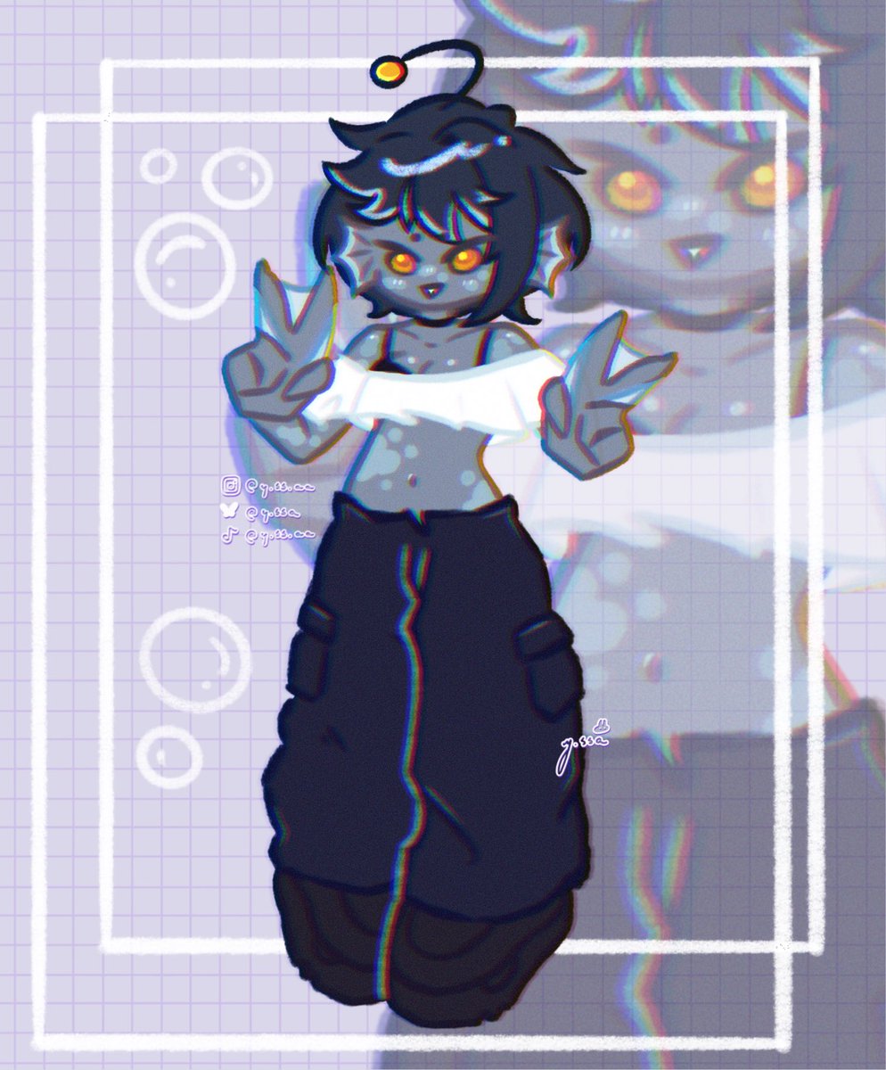 y_ss_aa's tweet photo. 5th art for #artfight :D revenge on @oaks_tree with their OC Soren 🐟

#artfight2026 #ocart #art #drawing https://t.co/zUMSfGJnBn