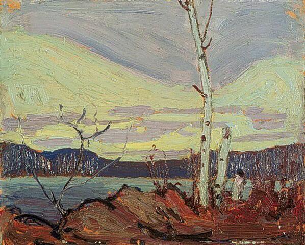 TTLastSpring's tweet photo. 1916 Birch by a Lake with  Big Cloud  #tt1916 https://t.co/CppPRJaKDh