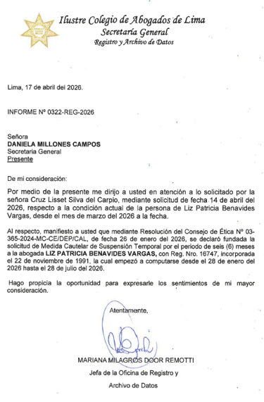 CruzSilvaDC's tweet photo. Esta decisión es NULA. Oficialmente, Benavides no tiene facultad para ejercer como fiscal: está inhabilitada para ejercer el derecho hasta el 28 de julio. Viola la Ley de carrera fiscal N 30482 (art. 4.3.) y comete el delito de ejercicio ilegal de la profesión (art. 363). 1/2 https://t.co/eMmqCc8GoO