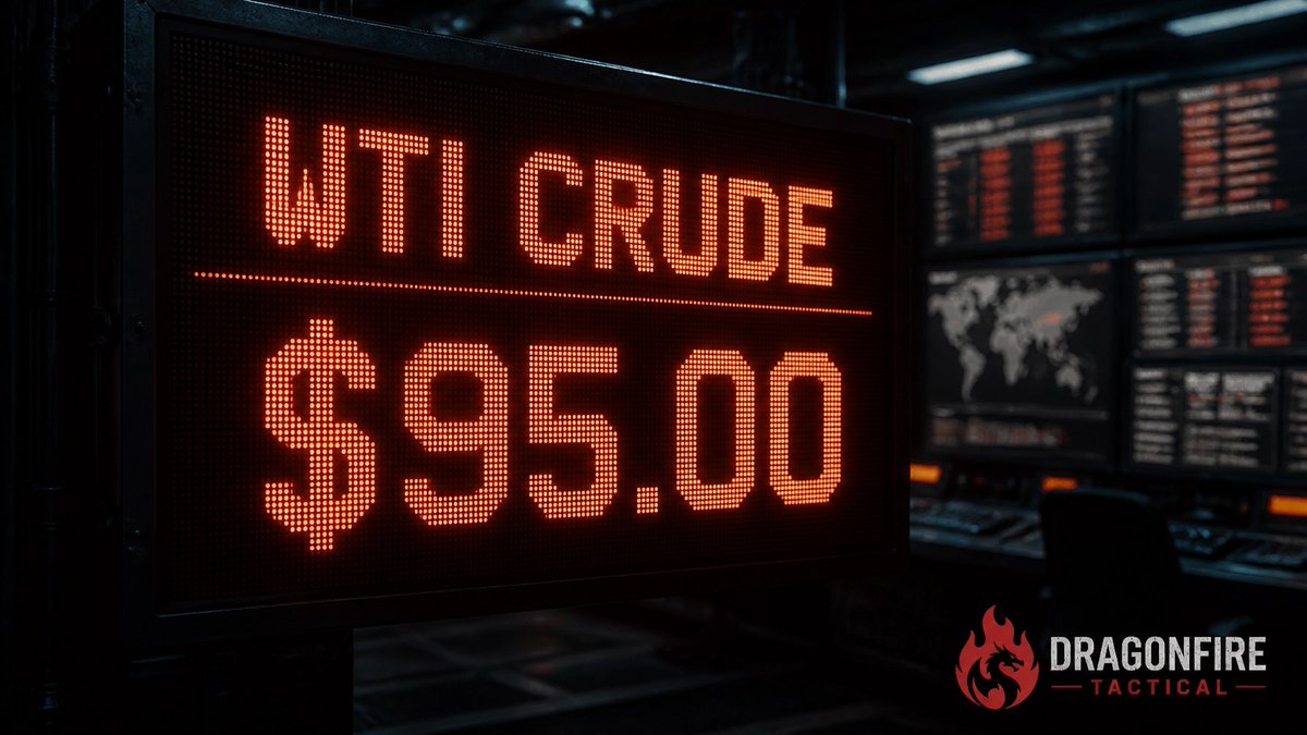 DragonFireTact's tweet photo. The maritime maps just went dark. This is how a global logistics blackout begins. Tankers masking transponders, oil hitting $95, SPR lowest since '83. Logistics are failing. Are your 'Get Home' supplies in the vehicle or still on a manifest? Reply below. https://t.co/HwZj6RCSVP