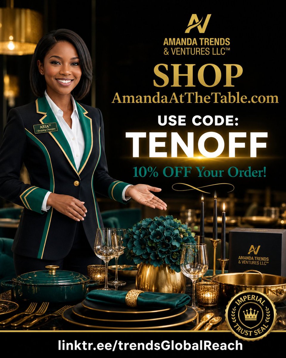 AmandaBizGlobal's tweet photo. Premium cookware, dining essentials & table decor await at https://t.co/5XGFuYZCd3! Use code TENOFF for 10% OFF. Earn Amanda Crown™ loyalty points with every order. Shop: https://t.co/I5x4ZPWYbA 👑 #empowerwithamanda💖 #AmandaEmpire👑 #ShopWithAmanda🛍️ https://t.co/vd4ZpkkuiK