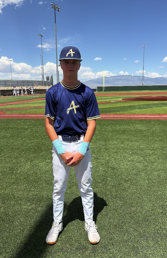 FiveToolNM's tweet photo. F: @AbqBaseballAcad 2029 Mang 13, USA Prime Duke City White 0
PoG: Victor Barajas III 3-3, 3 RBI
Pitcher: @bsbl_cash 7 IP, 5K https://t.co/sRkmgpCZGO