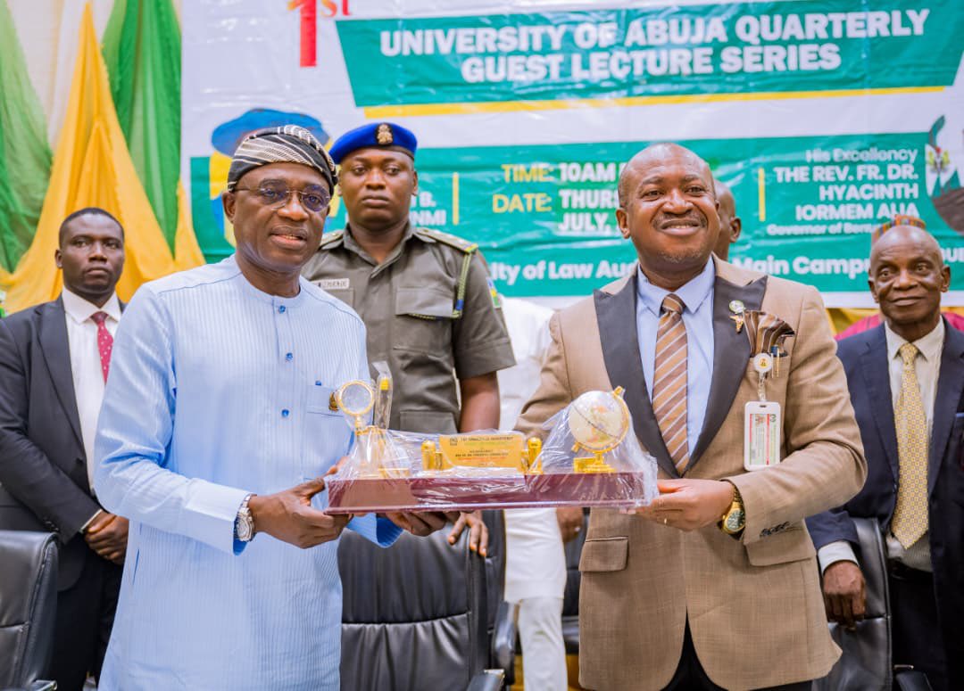 HyacinthAlia's tweet photo. Today, I had the honour of delivering the inaugural lecture at the 1st University of Abuja (now Yakubu Gowon University) Quarterly Guest Lecture Series on the theme: “Insecurity and Education in Nigeria: The Benue Model as a Pathway to National Development.”

In my lecture, I advanced a simple but profound conviction: education remains Nigeria’s most sustainable weapon against insecurity. While security operations are necessary, lasting peace can only be achieved by deliberately investing in quality education, human capital development, youth empowerment, and strong institutions as a long-term solution.

I shared how the Benue Model intentionally uses education as a strategic security policy by investing heavily in free and compulsory basic education, expanding educational infrastructure, employing thousands of teachers, establishing the Benue State University of Agriculture, Science and Technology, Ihugh, and creating opportunities that keep our young people productively engaged rather than vulnerable to crime and extremism.

I also reiterated my longstanding position on the urgent need for State Police as a critical complement to education and other institutional reforms aimed at strengthening Nigeria’s security architecture.

The challenges confronting our nation demand bold ideas, practical solutions, and courageous leadership. I believe the Benue experience offers a workable pathway that can be adapted across Nigeria to build a more peaceful nation.

I appreciate the Vice-Chancellor, Governing Council, Management, Senate, staff, and students of the University of Abuja for the honour of inviting me as the first guest lecturer in this important series. I also thank everyone who attended and contributed to the enriching discussions.