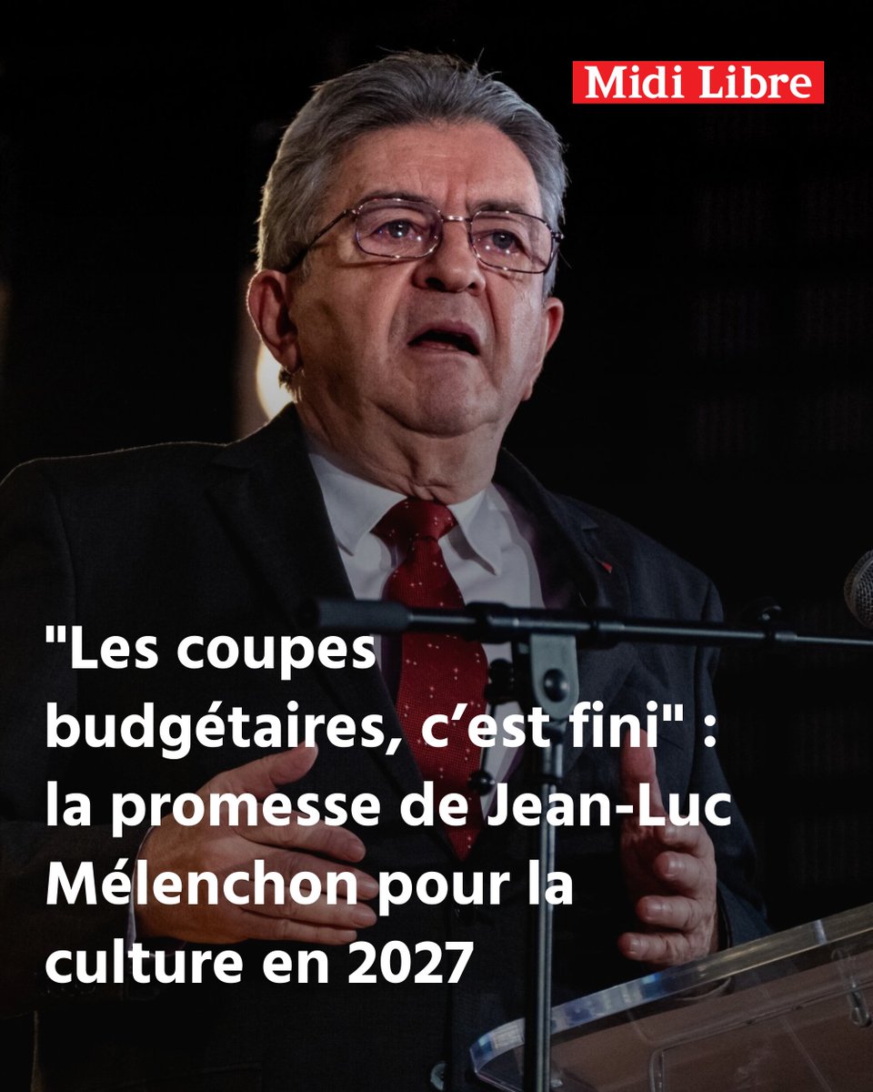 Midilibre's tweet photo. "Les coupes budgétaires, c’est fini" : la promesse de Jean-Luc Mélenchon pour la culture en 2027
➡️ https://t.co/oXaPDpMIW6 https://t.co/BLWFG1OZ1R