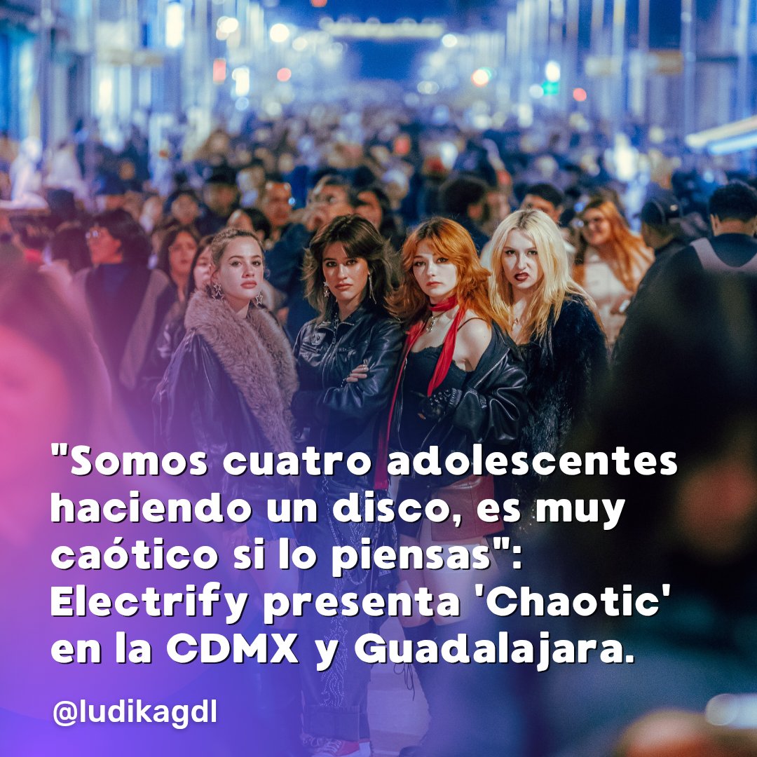 ludikagdl's tweet photo. ¡El rock no ha muerto, está en manos de Electrify! 🎸⚡
​Platicamos en exclusiva con la banda de hermanas que está revolucionando la escena nacional. Nos contaron desde los consejos que les dio Mike Patton en el backstage, hasta cómo fue hacer historia en el Estadio GNP con apenas 15 años. 🤯🔥

​Además, nos confesaron que en su show de este 10 de julio en @foindependencia van a estrenar canciones inéditas. 🤫

​¡Lee la entrevista completa aquí antes de verlas en el Foro Independencia! 👇
​https://t.co/GrNt5jDMYf