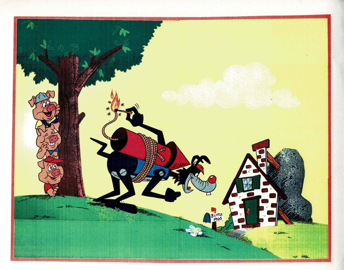 DailyHBcartoons's tweet photo. Tex Avery' s Wind-Up Wolf  rejected TV series pitch from late 70s , this later was reworked as short for What a Cartoon! in 1995 https://t.co/hSp7iDTToI