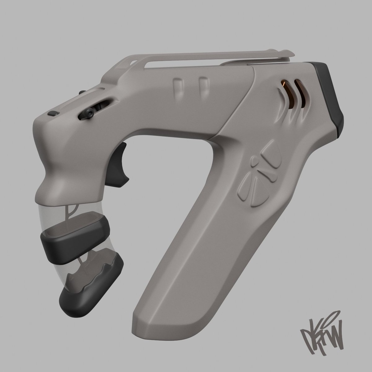 Keven0045's tweet photo. I went back to redesign this old project from 2023 a few days ago. I want to keep the overall shape and making it look more organic. Now, I want to make the insides for the mag and grip look more interesting.

#3dmodelling #WIP #weapon #blender https://t.co/uiH7aIXdxv