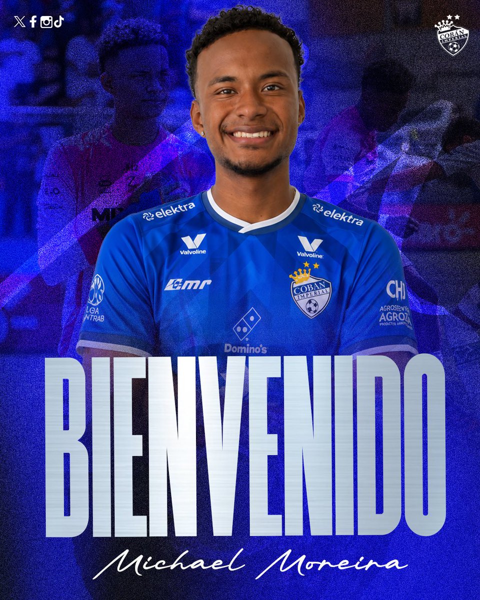 CobanImperial's tweet photo. 💙 🇬🇹 ¡Bienvenido, Michael Moreira!

Conoce la trayectoria del nuevo refuerzo de los Príncipes Azules y todos los detalles de su incorporación en nuestra página web. 👇🏻

🌐 https://t.co/yFxtk7SJ0N

#vamoscobaneros #cobánimperial https://t.co/3u9nuauj9R