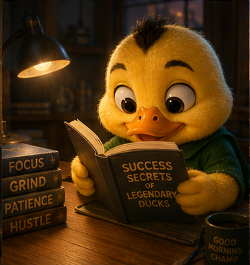 ducklingdinky's tweet photo. GM FLOCK ☀️🦆 

Up early. Locked in. Zero days off. 

Legends aren't born. They study, they grind, they hustle. 🔥

Let's get it flock! 🚀🌕
https://t.co/EHdiMjF9Ny https://t.co/yBd6oe8Y6v