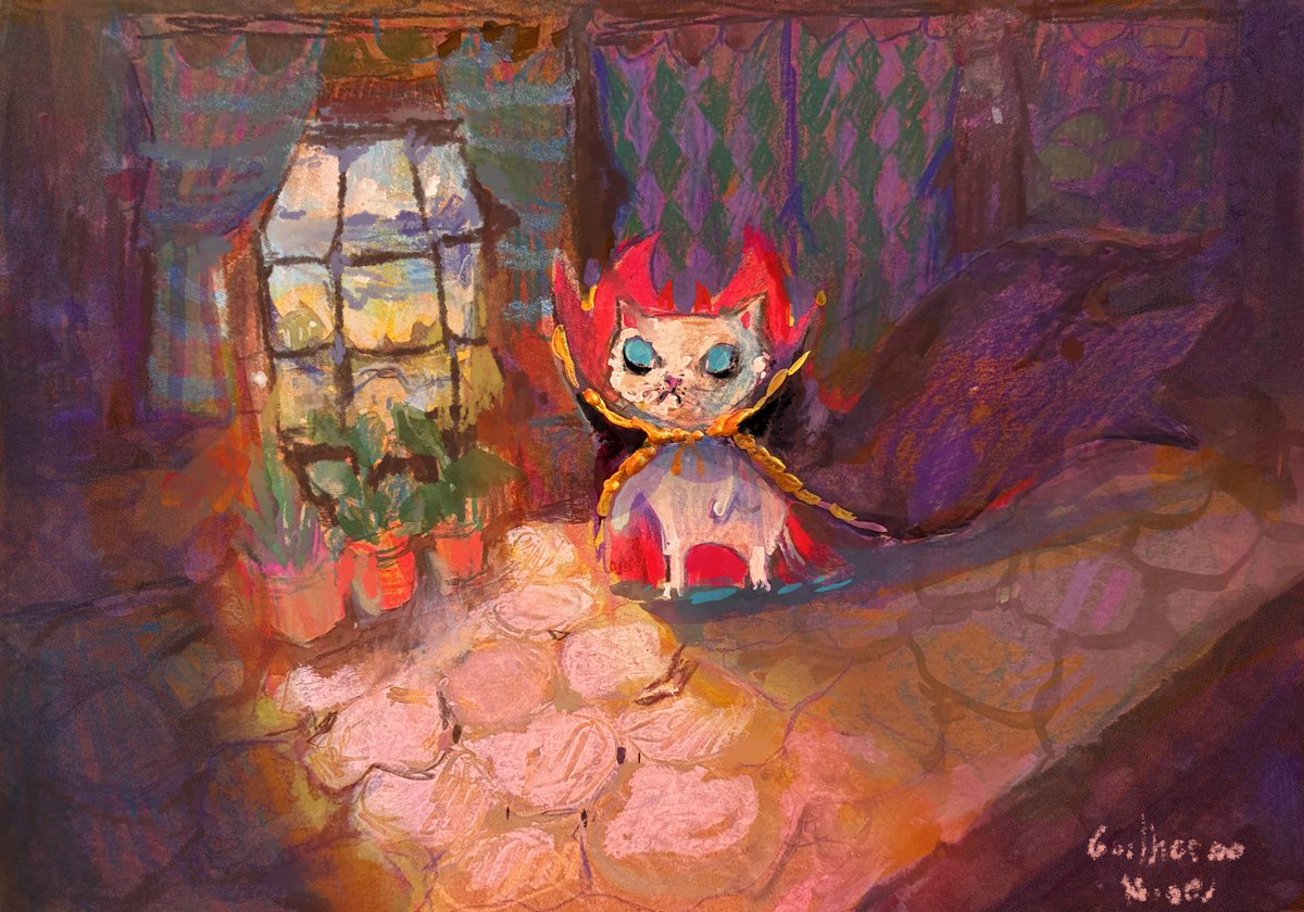 guilhernunes_'s tweet photo. vampire cat still likes to take care of plants even he can no longer get out in the sun https://t.co/kk3KXuALdW