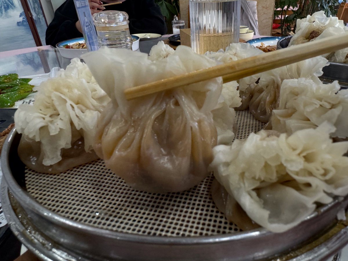 PerleKammerath's tweet photo. Just found the best late-night dumpling spot in town—soup-filled pork dumplings were so juicy I almost spilled the entire plate, crispy pan-fried buns hit different too. 10/10 will come back next week!， https://t.co/6DIO0agX2o