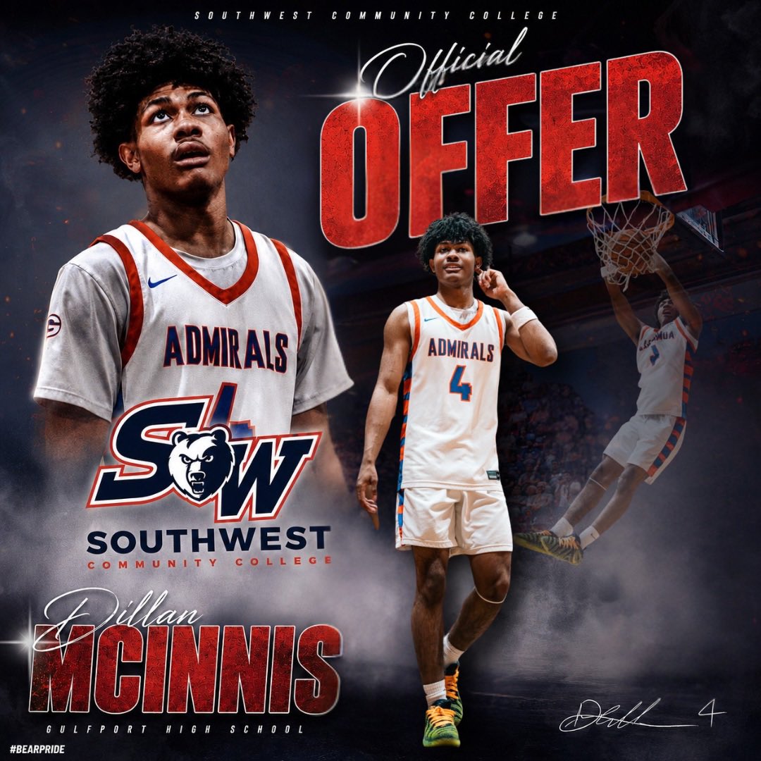 GulfportBoysBB's tweet photo. 🚨🚨OFFER ALERT🚨🚨
Congratulations to Dillan McInnis on his official offer to Southwest Community College!! We’re very proud of you, Dill!!
#GCode
#NextLevelAdmirals
#KS https://t.co/0GA26pmt6f