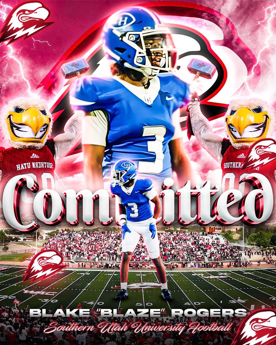 BlakeRogers_3's tweet photo. @BlakeRogers_3 @delanefitz @CoachJackT @OGMacDC @Coach_Ayon12 @Leverage_Angles @SUUFB_ @LHHighlanders @DavidVallejo @BPfeifroth @BrandonHuffman @adamgorney @GregBiggins @BlairAngulo @OrtegeJenkins16 @carecruitsath @PGregorian @ocvarsityguy Committed to Southern Utah T-Birds! 🔥 https://t.co/I8JGy8FG8S