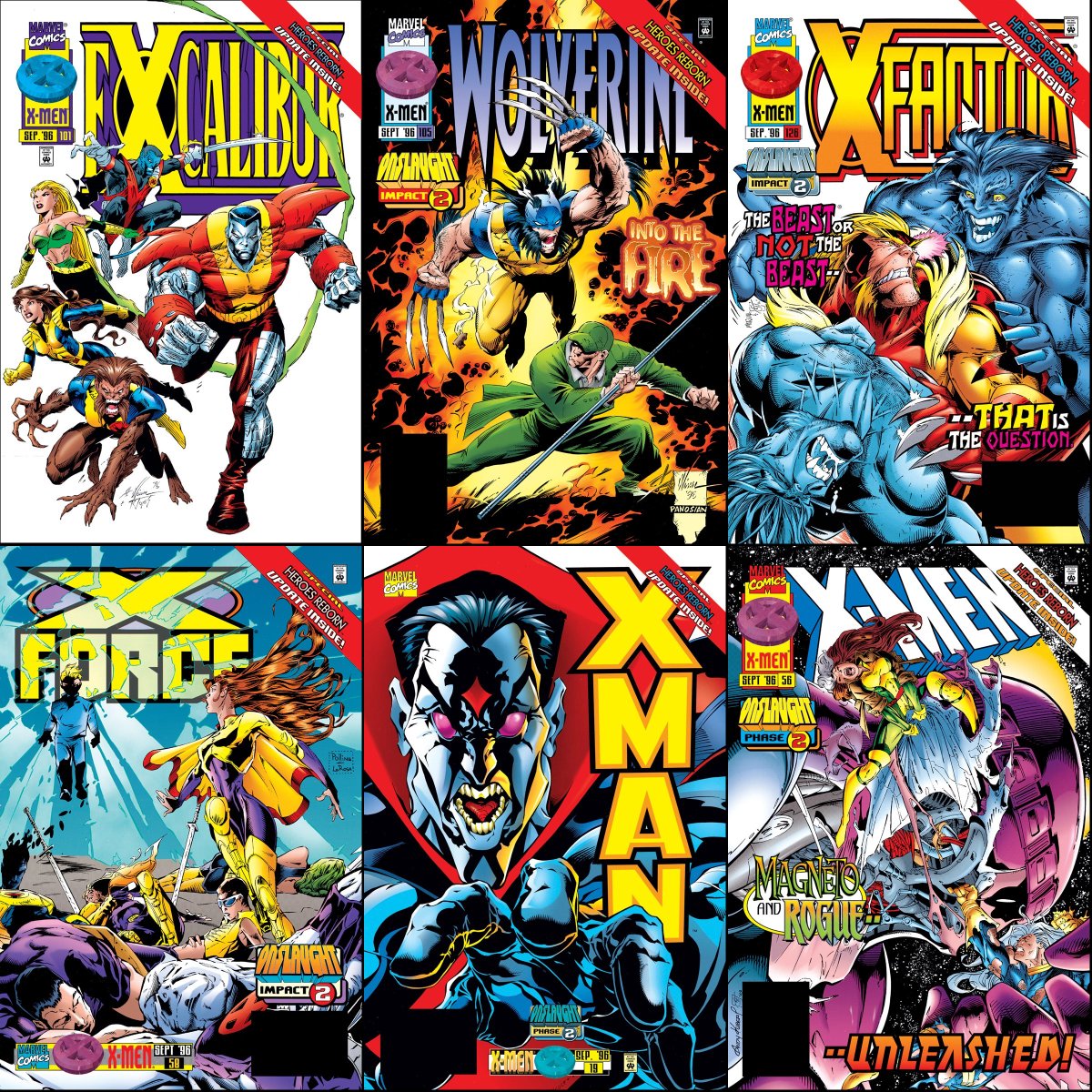 ClassicXMen's tweet photo. X-books that were on sale with cover dates of September 1996. https://t.co/nwVclLICm0