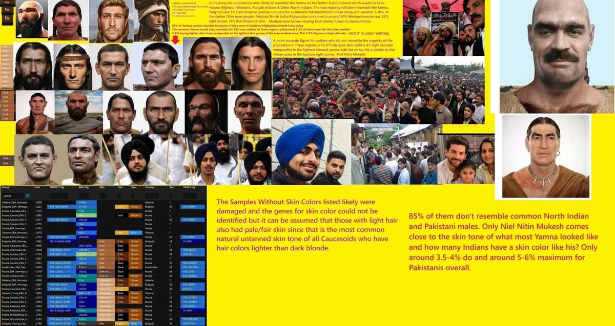 ArdenCrusader's tweet photo. @goodbroto @FortniteGod935 @a1346778 Bias fantasies from a Indian retard incapable of being objective. It is the other way around, Western and Central Euro Hunter Gatherers had more genes for darker skin &amp; most Yamna did not even resemble common Indians. Meanwhile Steppe people who went to India resembled Europeans. https://t.co/ulSUP0Wdd8