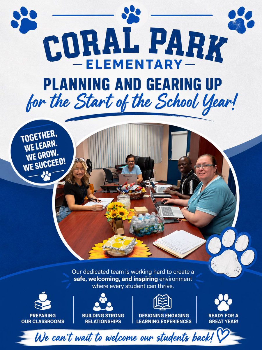 Frazier_internp's tweet photo. Coral Park Elementary Is Gearing Up for an Amazing School Year! 🐾💙 @CoralParkBears https://t.co/3tvPwuIjH7