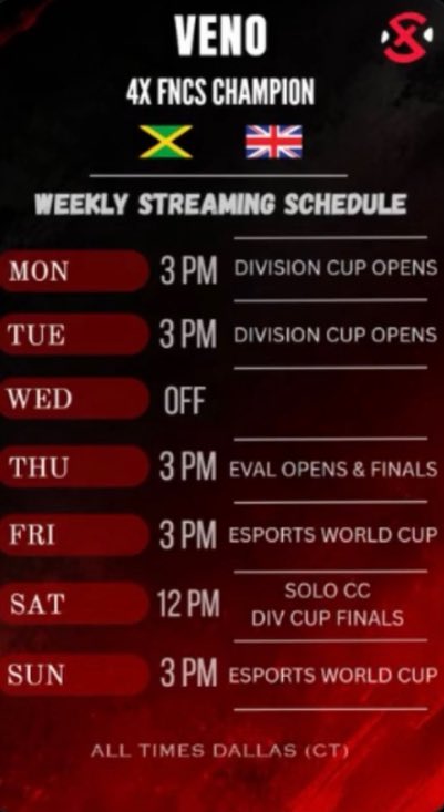 Kbmrapid's tweet photo. my schedule for streaming if anyone wants to know when I'll be live ( will always be around these times, updated when tournaments change in my twitch panel ) 🤣 https://t.co/lIF3HvyQVJ