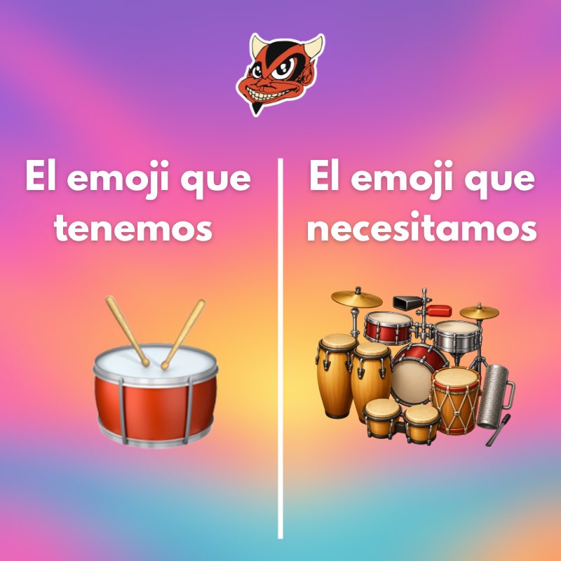 MDiablosLocos's tweet photo. Nos sumamos a la petición de @SCenCarnaval: ⬇️

😈 Emoji que tenemos VS Emoji que necesitamos 🎭

Ahora les toca a ustedes…

¿Qué emojis creen que nos faltan? 👇 https://t.co/Fkh1PFCisa