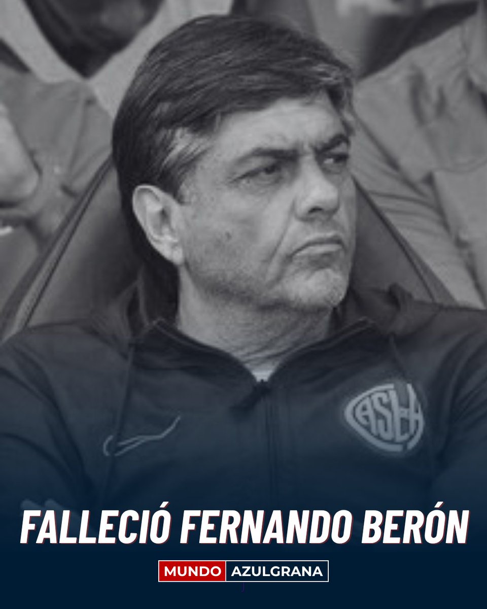 MundoAzulgrana's tweet photo. Desde Mundo Azulgrana lamentamos profundamente el fallecimiento de Fernando Berón, formador de futbolistas y entrenador de divisiones juveniles y Primera División en San Lorenzo. 

QEPD 💙❤️ https://t.co/P7u1vE5lvv