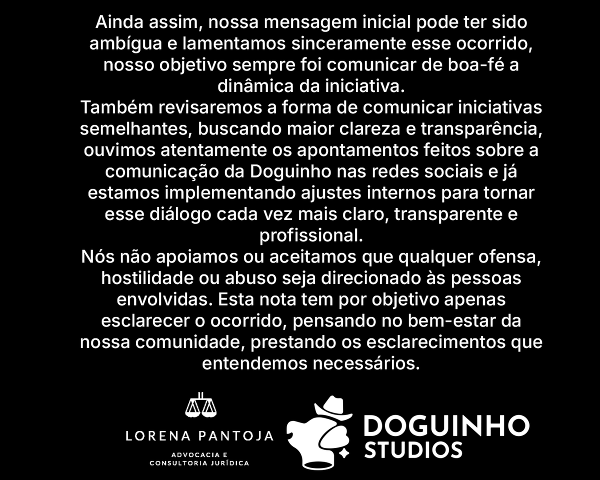 doguinhostudios's tweet photo. Nosso pronunciamento: https://t.co/uvetN7hmZQ