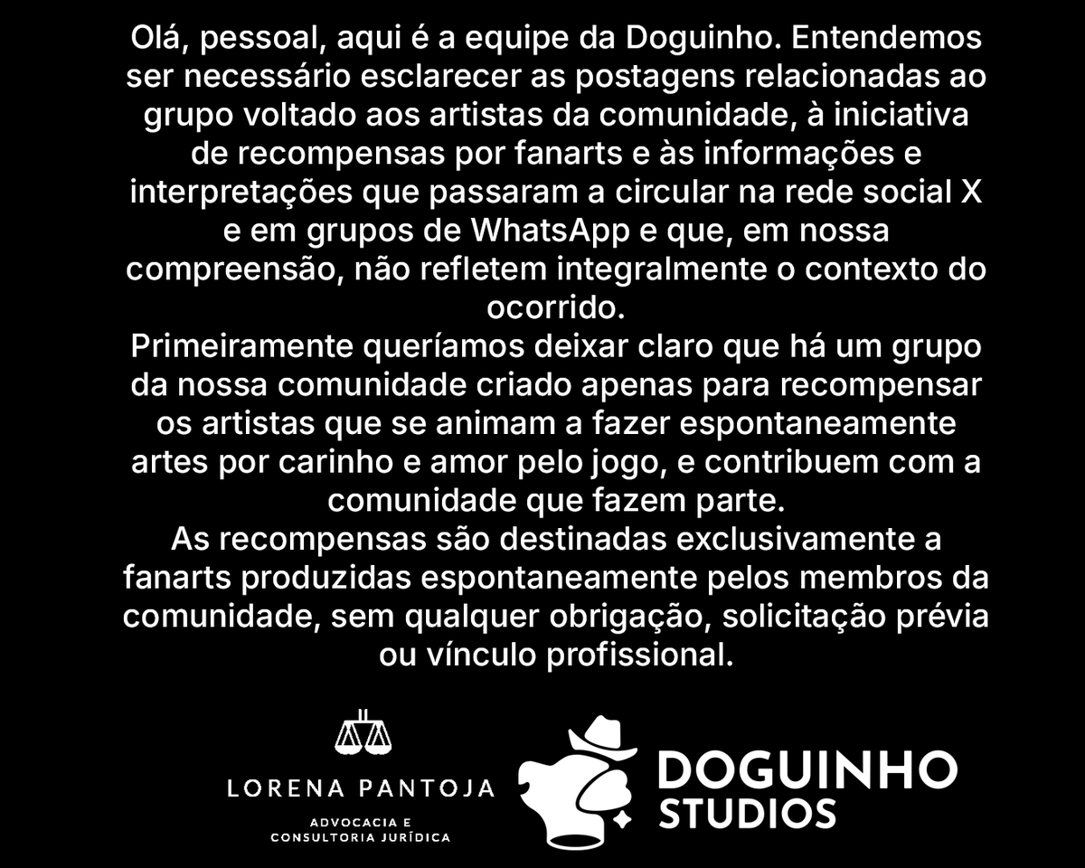 doguinhostudios's tweet photo. Nosso pronunciamento: https://t.co/uvetN7hmZQ