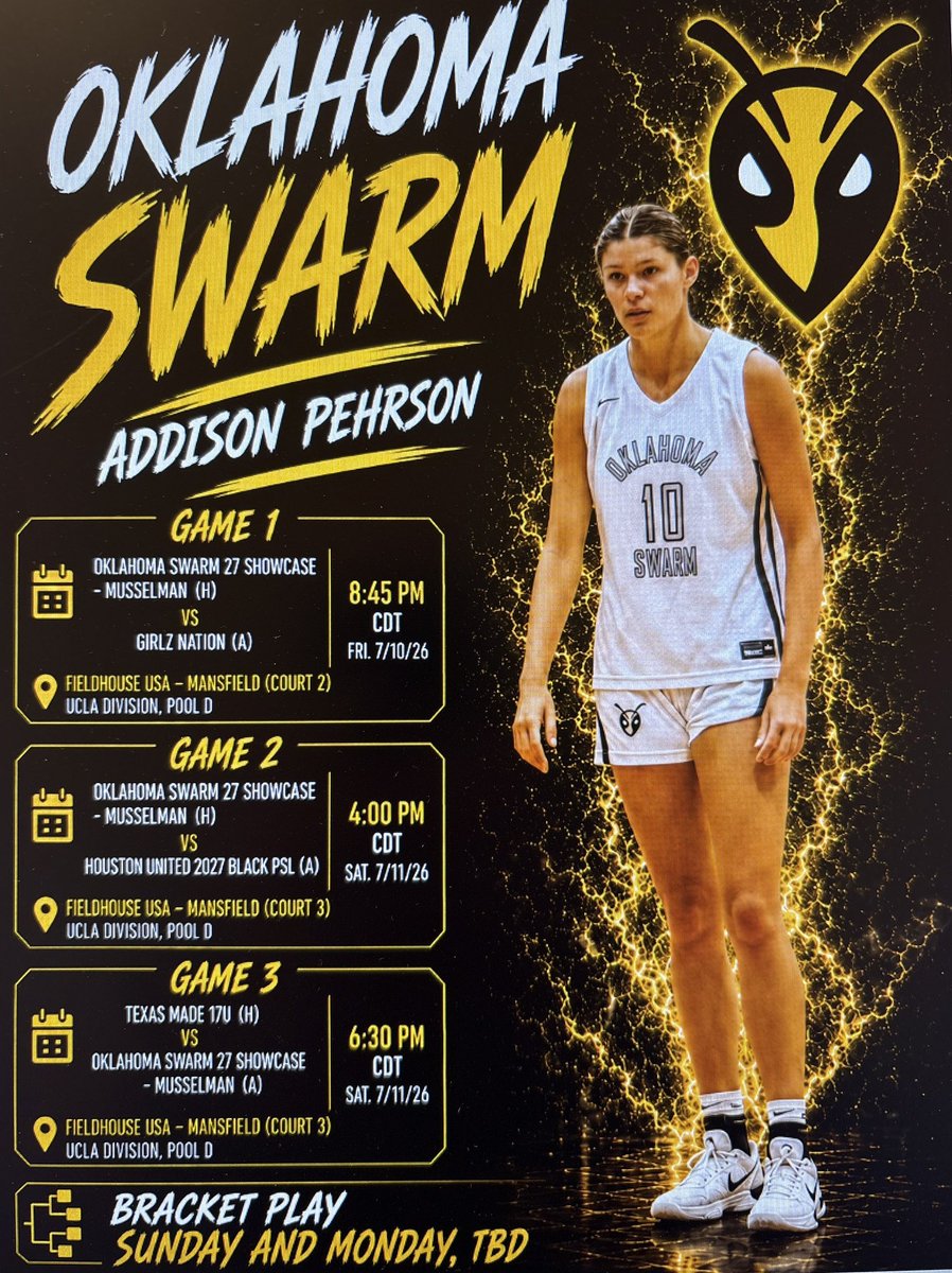 AddisonPehrson's tweet photo. Here’s my schedule for this weekend in Dallas!! Super excited to go compete with my team!! @NReed121 @okmagiccoach @OklahomaSwarm1 https://t.co/qCxuF2Xw9b