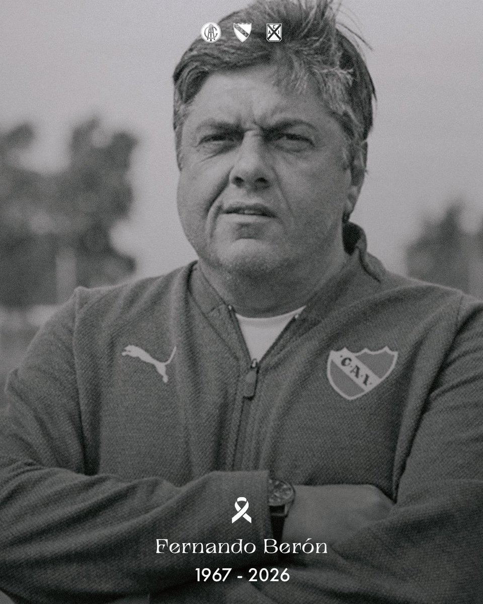 Independiente's tweet photo. Lamentamos la noticia sobre el fallecimiento de Fernando Berón, quien se ha desempeñado como DT de la Primera División de manera interina en varias ocasiones y fue también formador de nuestras Juveniles.

Le enviamos un afectuoso saludo a sus familiares y seres queridos.

Que en paz descanses, Fernando.