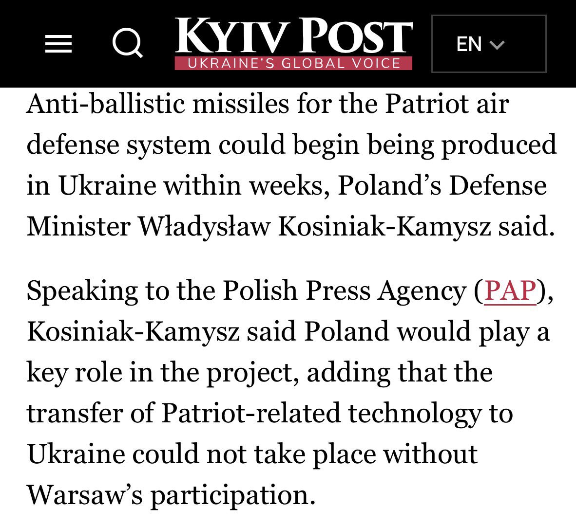 PiotrKusznieruk's tweet photo. Na Ukrainie od rana mówi się o deklaracji Władysława Kosiniaka-Kamysza: Polska ma przekazać technologie związane z produkcją rakiet do Patriotów i odegrać kluczową rolę w projekcie.

W Polsce temat praktycznie nie istnieje.

Jeśli to prawda, Polacy mają prawo wiedzieć, co dokładnie przekazujemy, na jakich warunkach i jakie konkretne korzyści uzyska z tego Polska. „Wdzięczność” nie jest walutą.