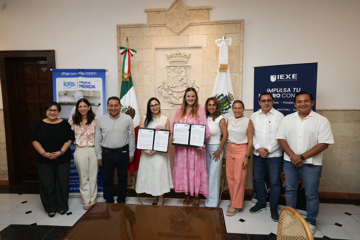 CeciliaPatronL's tweet photo. Más oportunidades para seguir aprendiendo y servir mejor. 📚🤝🎓

Hoy firmamos convenios de colaboración académica con el Instituto de Ciencias y Estudios Superiores de Tamaulipas (ICESY) y IEXE Universidad para ampliar las oportunidades de formación y becas para las y los trabajadores del Ayuntamiento, así como para sus hijas e hijos. 

Agradezco a ambas instituciones por sumarse a este esfuerzo que fortalece el talento, impulsa el aprendizaje y nos permite seguir brindando un mejor servicio a las y los meridanos. Juntas y juntos construimos un Ayuntamiento más preparado, cercano y humano. 🤝

#MéridaContigoEsMejor