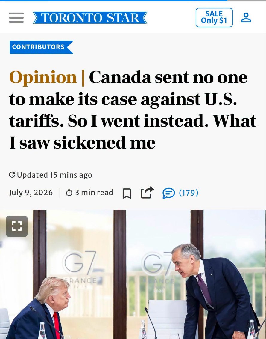 PrairieVeteran's tweet photo. It's being reported that a private citizen, a lawyer, went down on his own expense to argue for Canada. Every seat was empty except for his. 

This is the expert Trump negotiator that the elbows up elected. https://t.co/I0LMT3a4oU