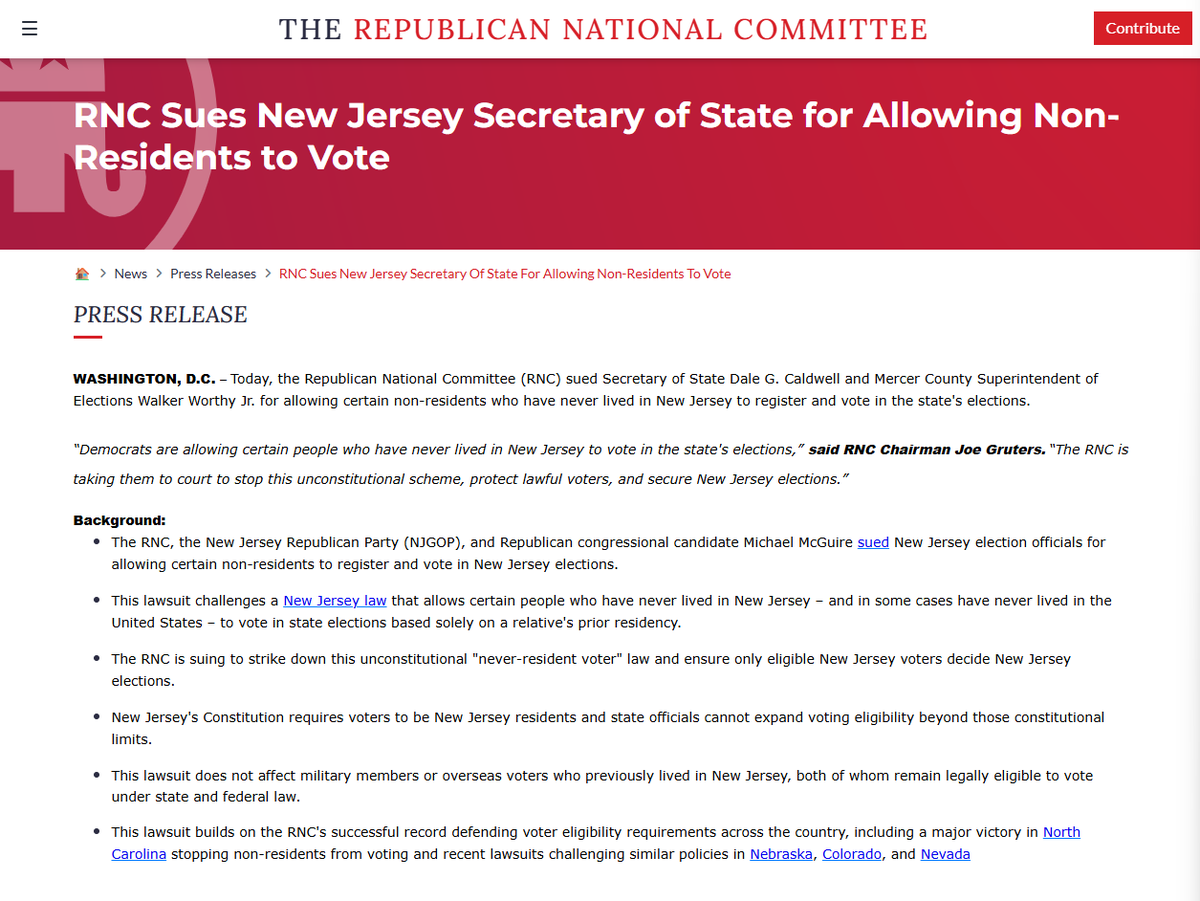 MikeMcGuireNJ's tweet photo. I just filed a lawsuit with the RNC against NJ election officials for allowing people who have never lived here to register and vote here.

We must defend our election's integrity so your vote decides NJ’s future.

That's why I’m proud to be a lead plaintiff in this fight! https://t.co/boF4Irlecn
