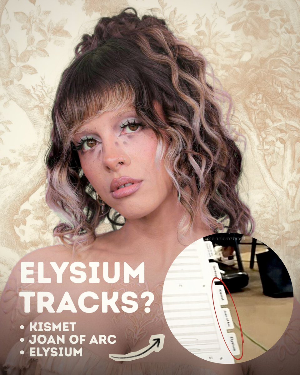 MelanieMBrasil's tweet photo. 🚨 ELYSIUM! 

Um vídeo de CJ Baran, produtor de Melanie Martinez, revelou acidentalmente possíveis títulos do quinto álbum da cantora: “Kismet”, “Joan of Arc” e “Elysium” aparecem em segundo plano durante a gravação do HADES. https://t.co/lEJfk4O4W8