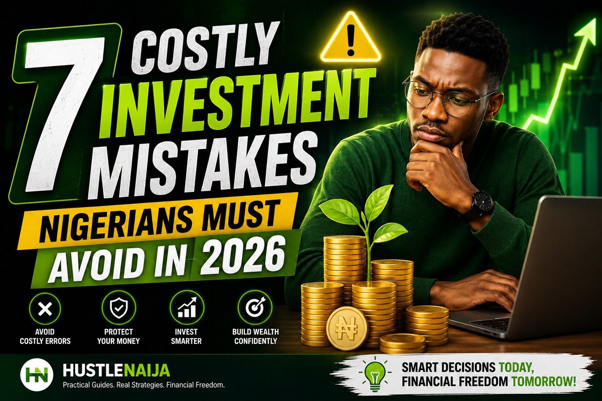 juwonadeigba's tweet photo. 7 Costly Investment Mistakes Nigerians Must Avoid 
Discover the 7 biggest investment errors Nigerians make, how to avoid scams, reduce risk, and grow your wealth the smart way.

Read more
https://t.co/PYAbiI20Ef https://t.co/FbIRLcFWrA