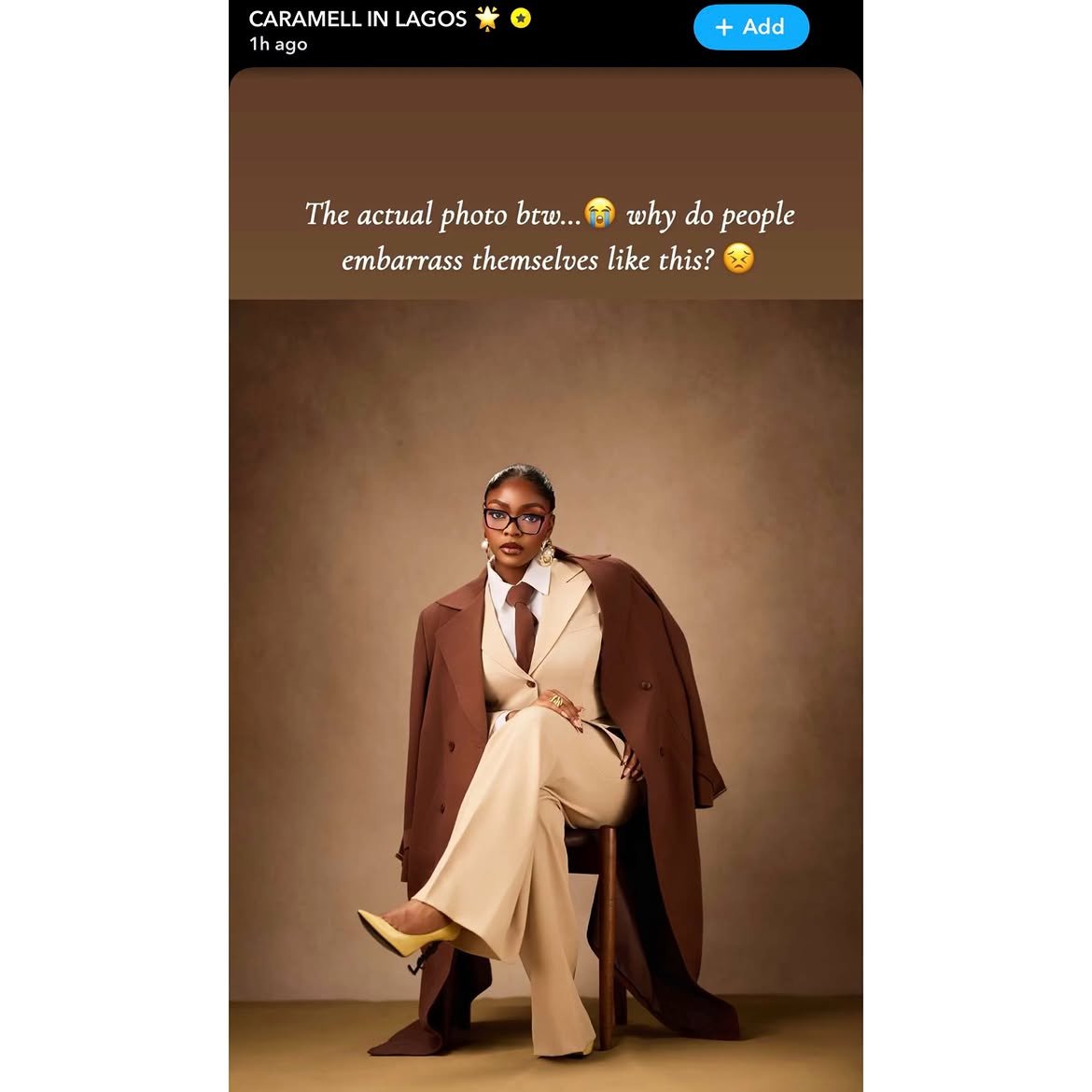 yabaleftonline's tweet photo. Content creator, Caramell Plug, accuses actress Anita Joseph of stealing her photo and editing her head out of it https://t.co/ohrO6vOQ95